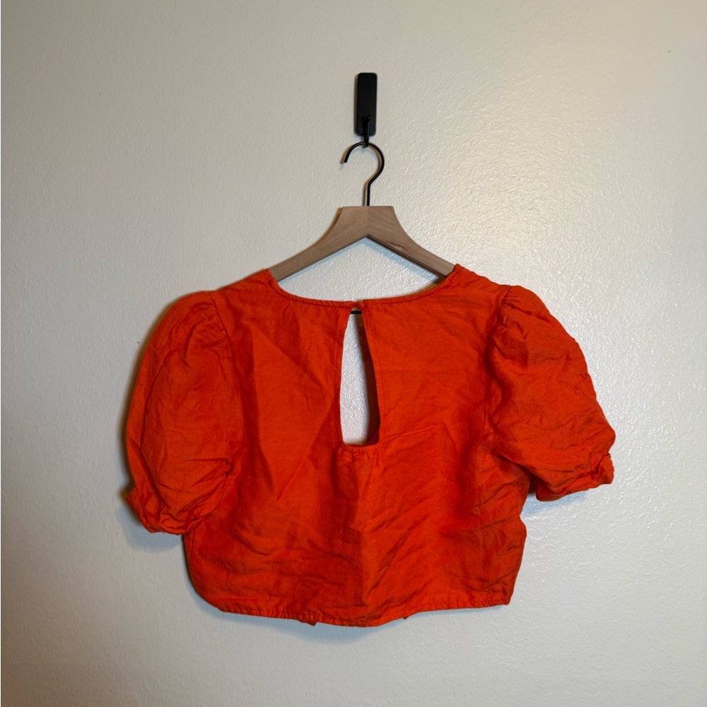 Anthropologie Maeve Tie‎ Front Cropped Blouse - Picture 7 of 8